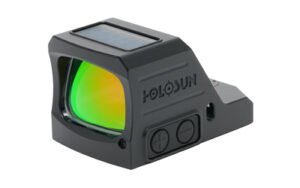 Holosun HE407C-X3-GR reflex sight with green 2 MOA dot on black 7075-T6 housing