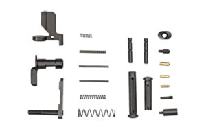 Luth-AR AR-308 lower parts kit components laid out for assembly
