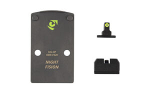 Night Fision optic plate and tritium front backup sight for Sig P320, black finish