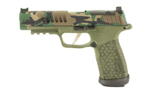 Sig Sauer P365 FUSE 9mm 21rd Woodland Camo with fiber-optic sights and Cerakote finish