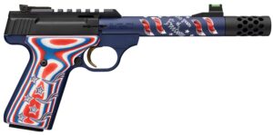 Browning Buck Mark Freedom Vision 250th .22 LR pistol with 5.9 inch barrel and red-white-blue grips