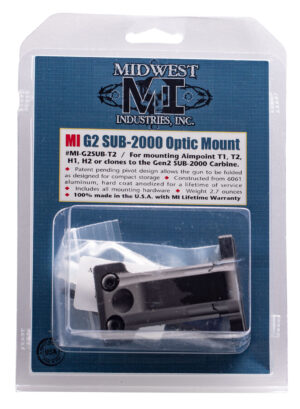 Midwest Industries Gen2 Sub 2000 Aimpoint T1/T2 mini optic mount, black, hardcoat anodized