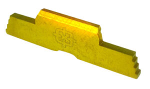 Cross Armory CRG5SLGD extended slide lock in gold finish for Glock Gen1-5 and P80