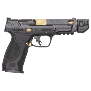 Smith & Wesson M&P9 M2.0 Metal 9mm pistol black/gold with threaded compensator