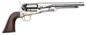 Pietta 1860 Army 'Old Silver' 44 Cal 8 in percussion revolver with walnut grips