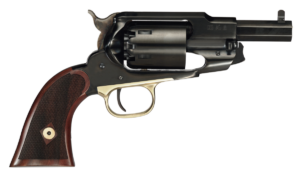 Taylors and Company 1858 Ace .44 caliber 3 inch blued revolver with checkered walnut grip