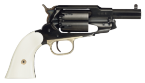 Taylors and Company 1858 ACE .44 caliber 3 inch blued revolver with white PVC grips