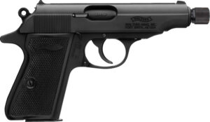 Walther PP SD .32 ACP pistol with 3.9 inch threaded barrel in black