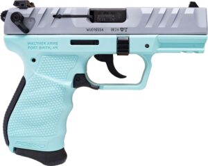 Walther PD380 .380 ACP 3.7in Angel Blue with nickel slide and two magazines