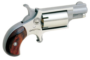 North American Arms 22LRCB Companion stainless cap-and-ball mini revolver with rosewood birdshead grip
