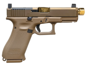 Shark Coast Tactical GLOCK 19X V C4 GG 9MM with gold threaded barrel