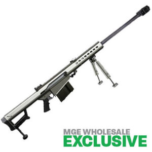 Barrett 82A1 .50 BMG 29-inch tungsten grey receiver with black fluted barrel and bipod