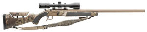 CVA Accura LR-X .45 Cal 30 inch Cerakote FDE muzzleloader with KonusPro 4-12x44 scope