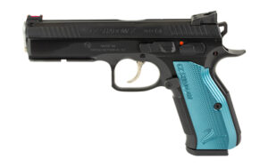 CZ-USA Shadow 2 ACCU 9mm pistol black slide blue aluminum grips 91044