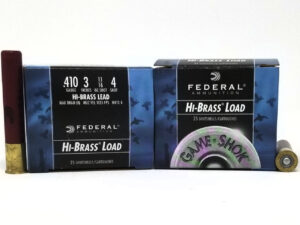Federal 410 Bore Ammunition Hi-Brass H4134 3" #4 Shot 11/16oz 1135FPS 250 Rounds