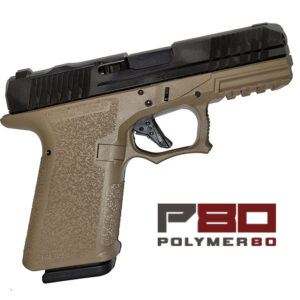 Polymer 80 P80 Compact 9MM 4-inch barrel optic-cut black slide Flat Dark Ear