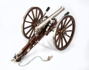 Turner Fabrications Traditions Mini Canon Napoleon III nickel finish front view