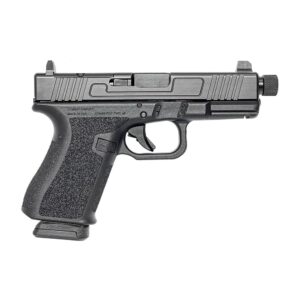 Combat Armory CA19 9mm pistol black with threaded 4.49 inch barrel and suppressor-height sights